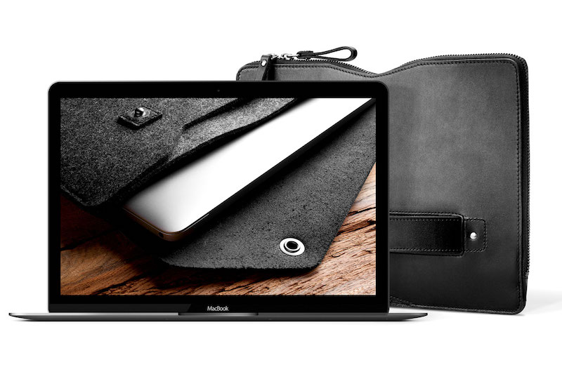 Carry-On Folio Sleeve for 12%22 Macbook - Black - 03