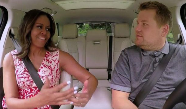 Michelle Obama and James Corden in Carpool Karaoke