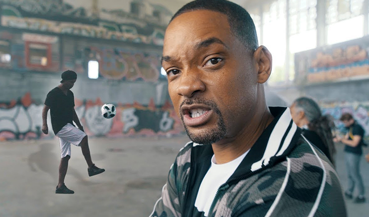 Will Smith and Ronaldinho Shootout at Nicky Jam World Cup Video Shoot